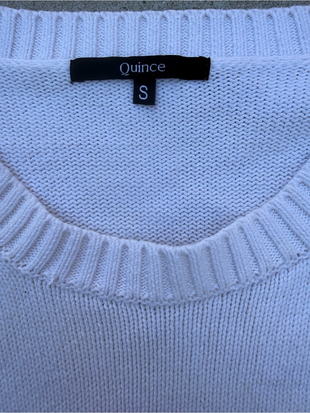 Quince White Organic Cotton Knit Long-Sleeve Sweater Coastal Size Small - Picture 3 of 7
